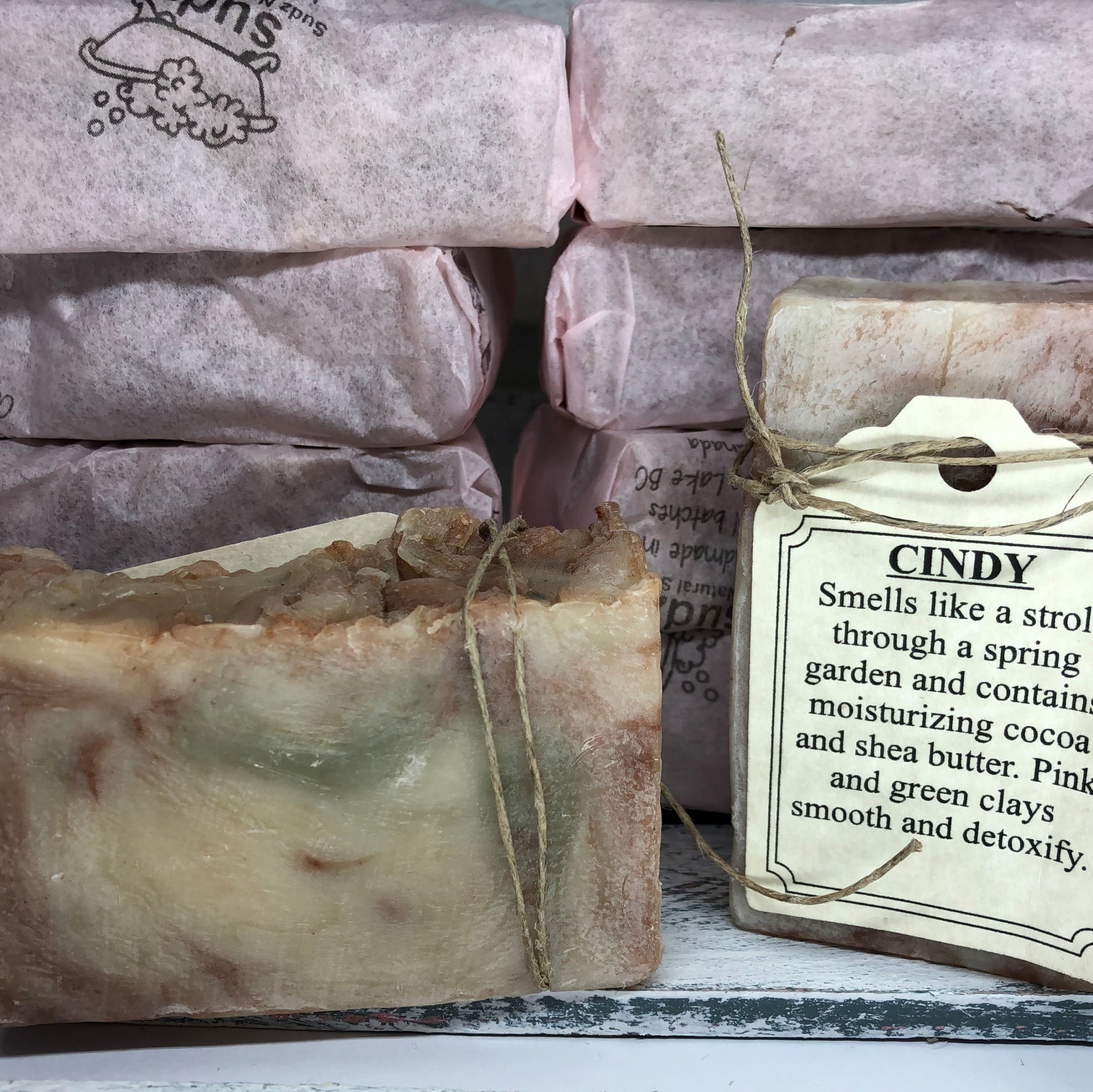 Cindy bar soap from Sudz Natural Soaps smells like a spring garden and